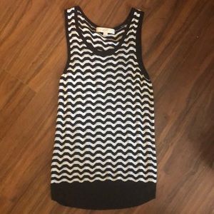 LOFT black and white sleeveless sweater